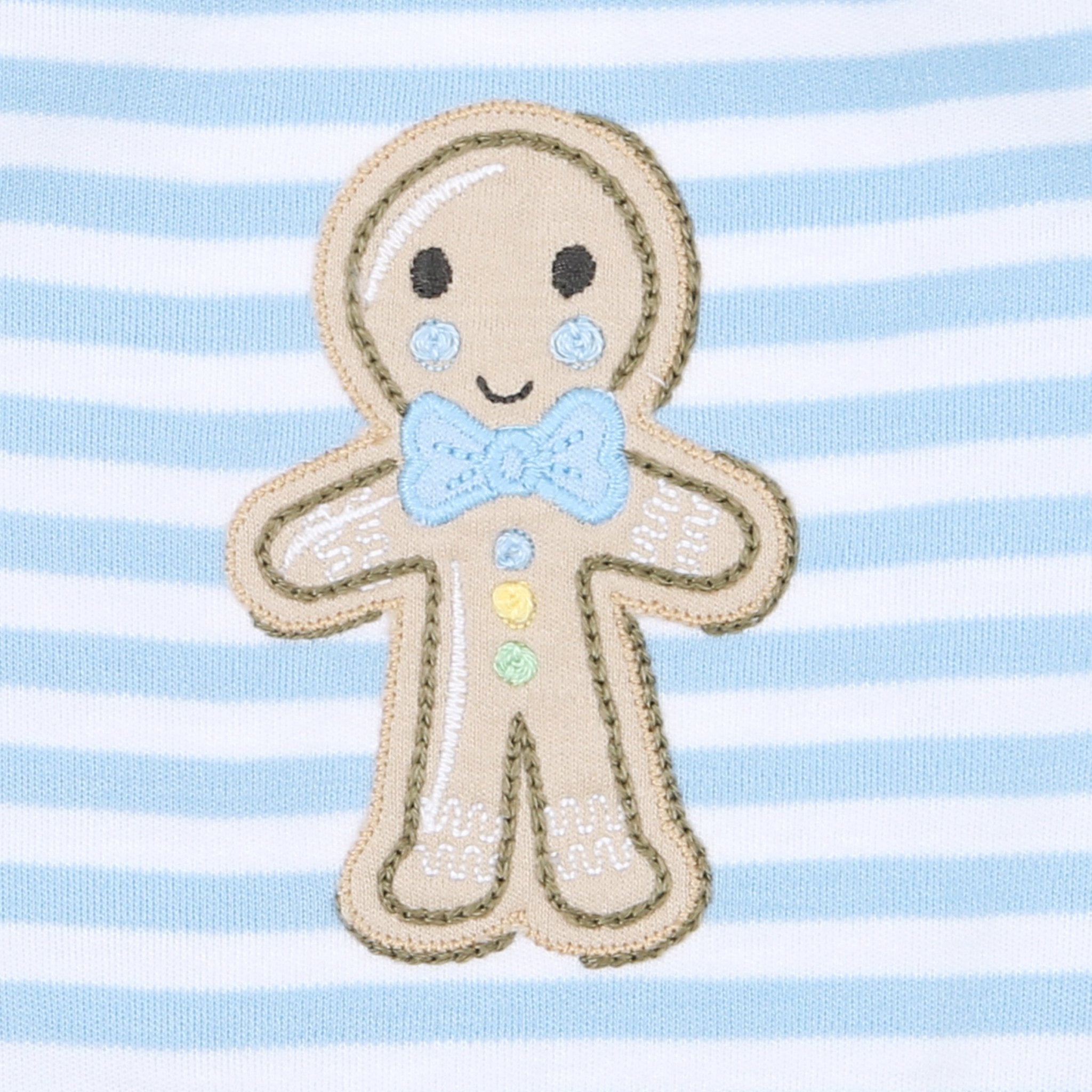 Gingerbread Land Bib - Blue - Magnolia BabyBib