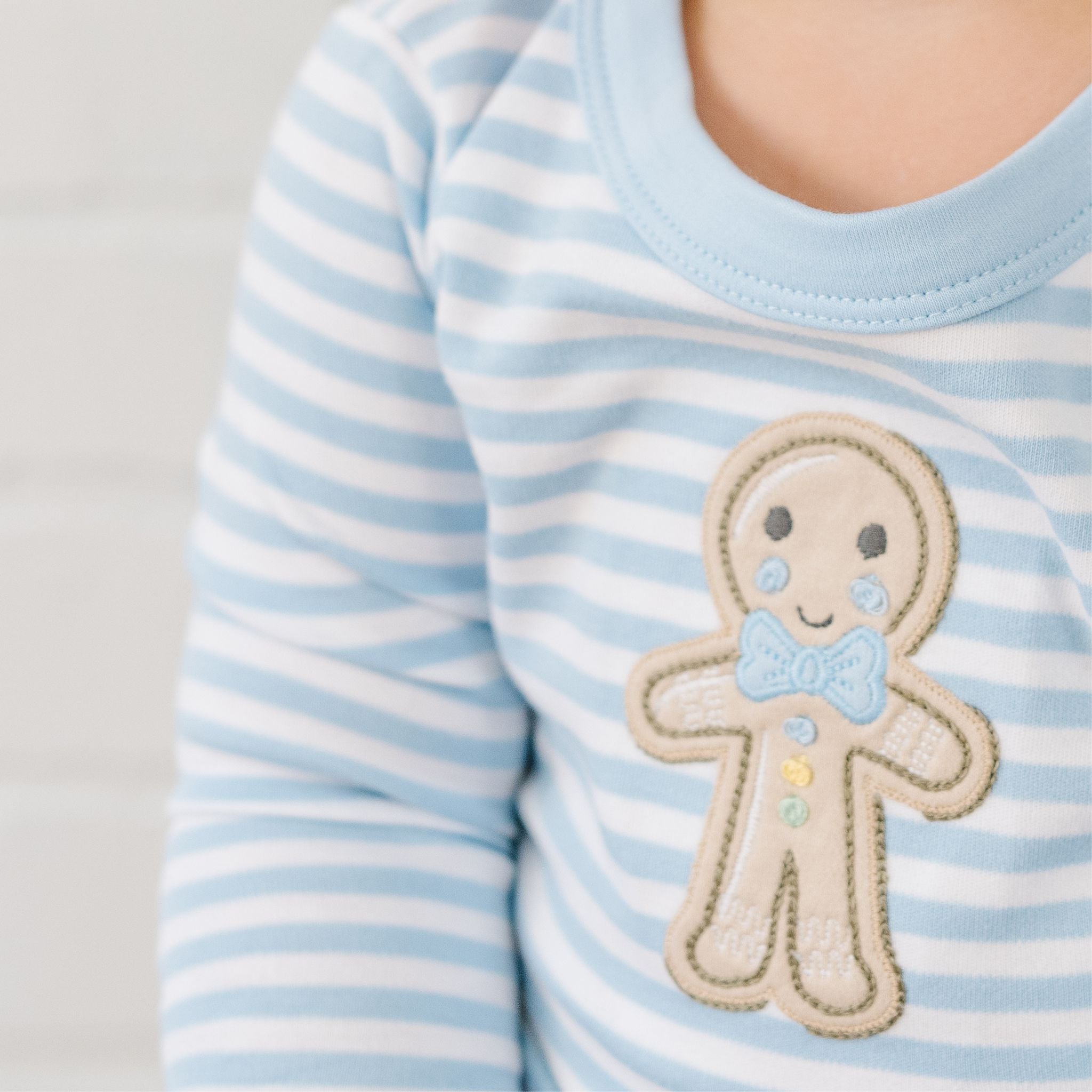 Gingerbread Land Long Pajamas - Blue - Magnolia BabyLong Pajamas