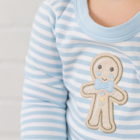 Gingerbread Land Long Pajamas - Blue - Magnolia BabyLong Pajamas