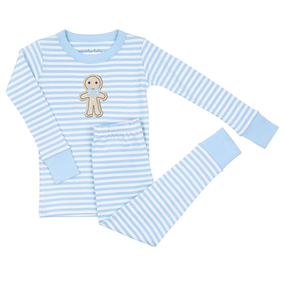 Gingerbread Land Long Pajamas - Blue - Magnolia BabyLong Pajamas