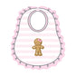Gingerbread Land Ruffle Bib - Pink - Magnolia BabyBib