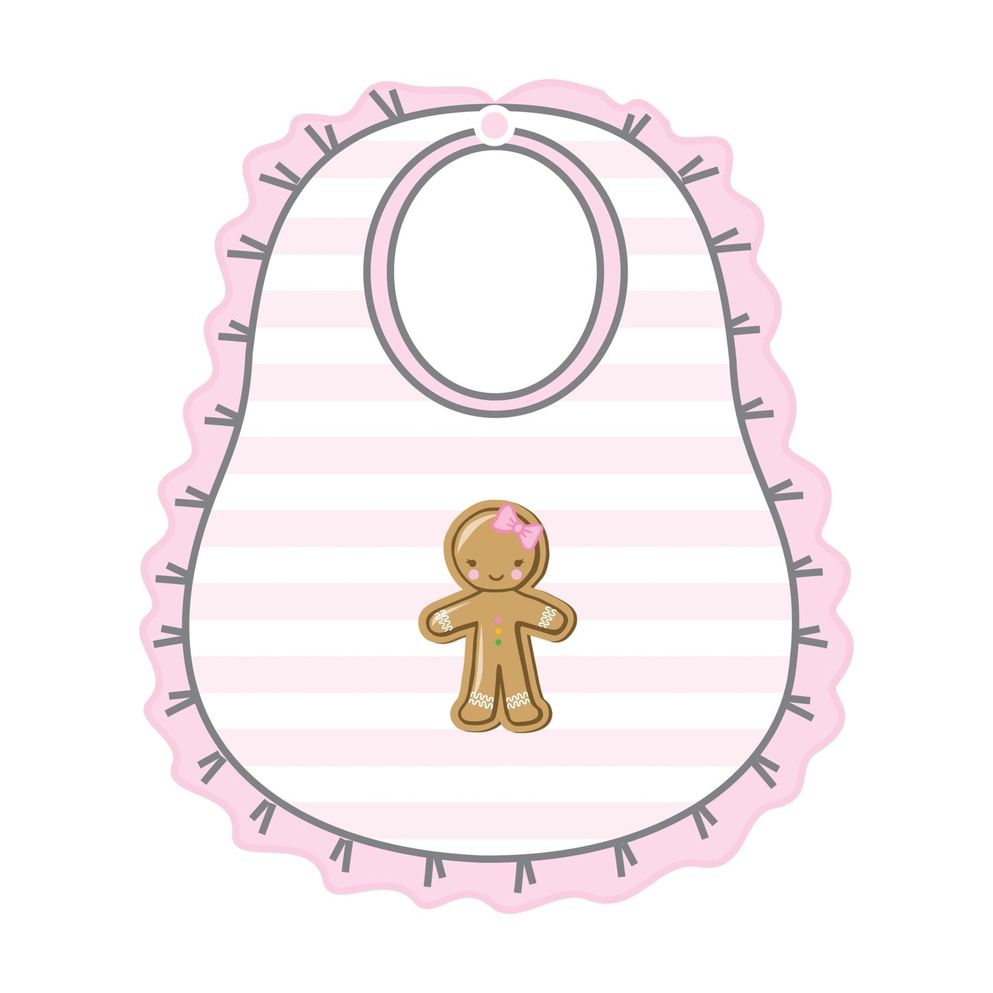 Gingerbread Land Ruffle Bib - Pink - Magnolia BabyBib