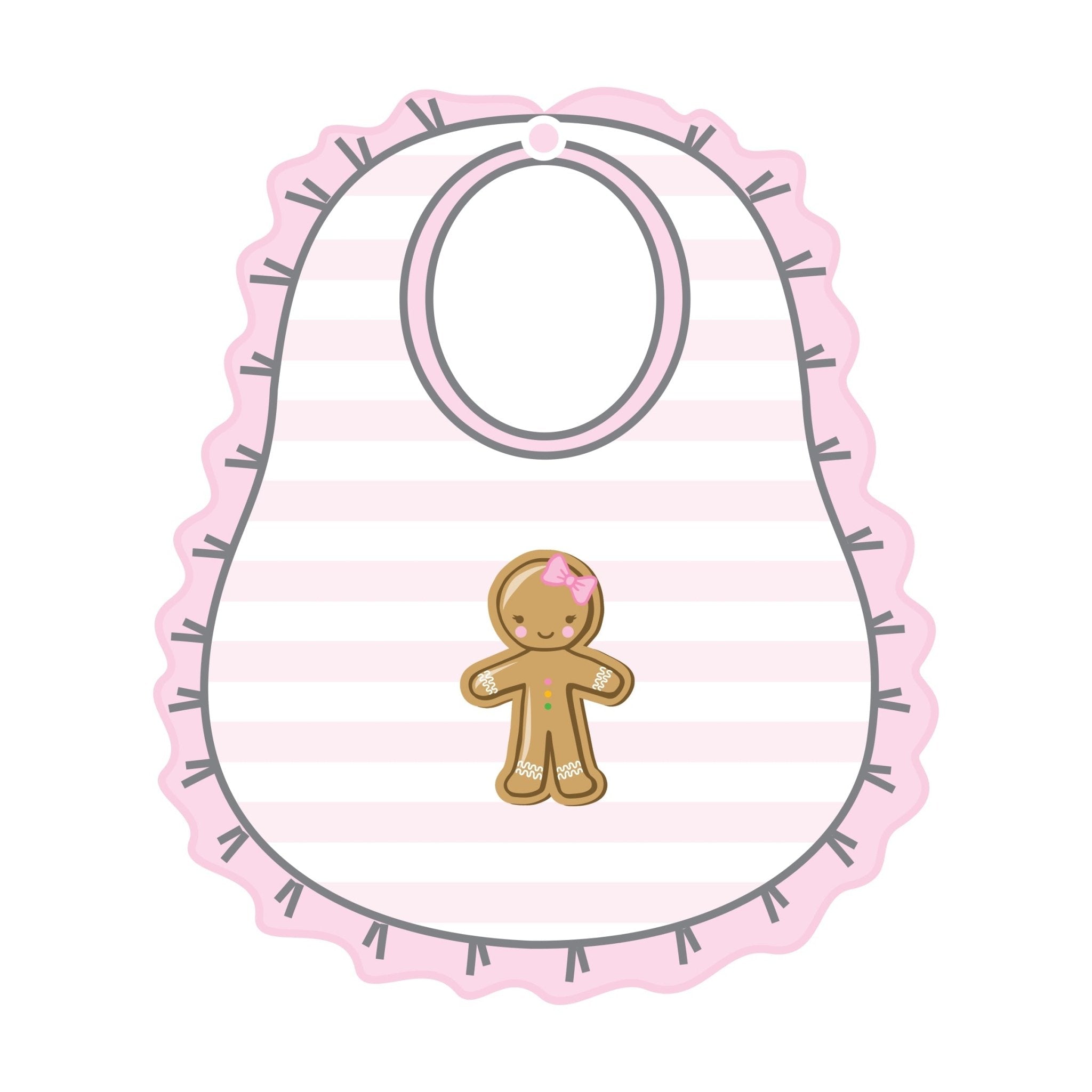 Gingerbread Land Ruffle Bib - Pink - Magnolia BabyBib