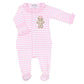 Gingerbread Land Ruffle Footie - Pink - Magnolia BabyFootie