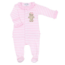  Gingerbread Land Ruffle Footie - Pink - Magnolia BabyFootie