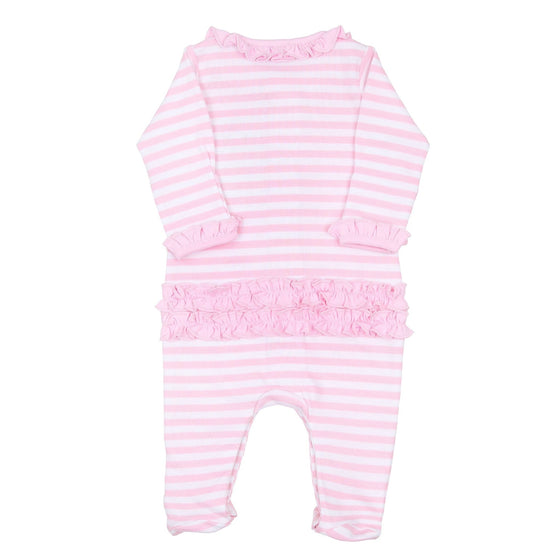 Gingerbread Land Ruffle Footie - Pink - Magnolia BabyFootie