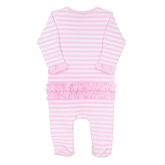 Gingerbread Land Ruffle Lap Footie - Pink - Magnolia BabyFootie