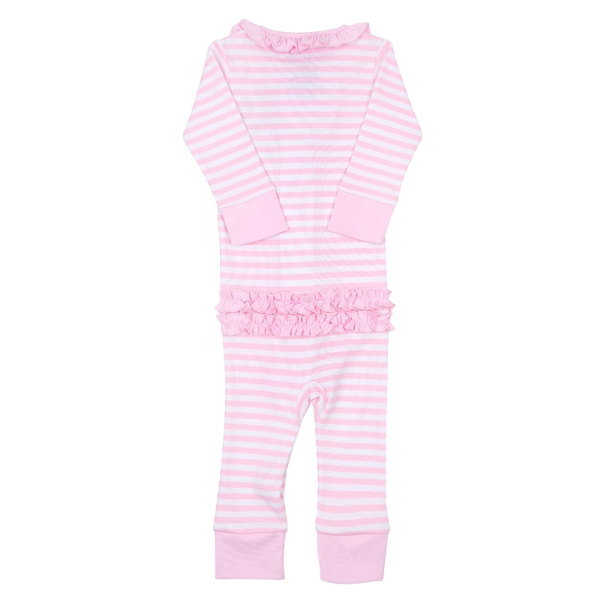 Gingerbread Land Ruffle Zip Pajamas - Pink - Magnolia BabyZipper Pajamas