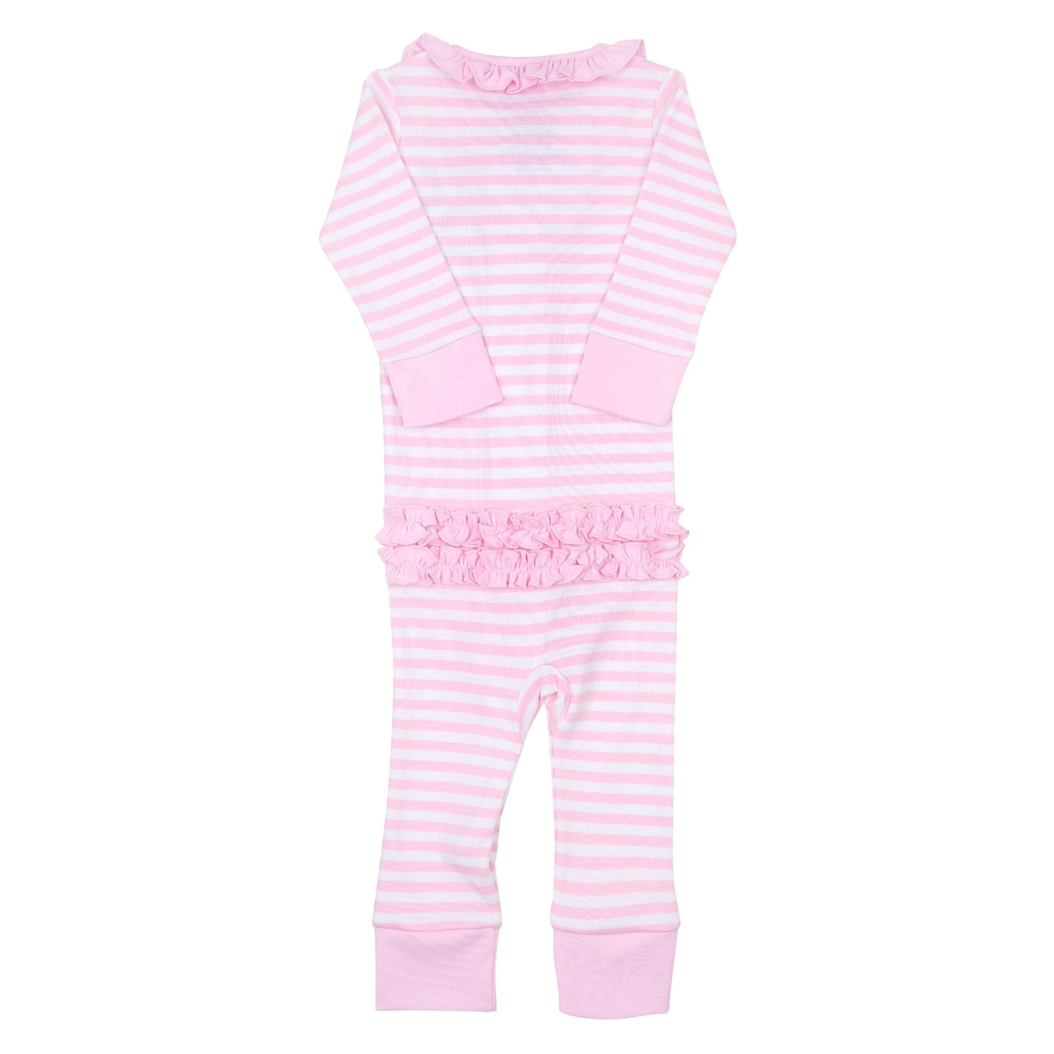 Gingerbread Land Ruffle Zip Pajamas - Pink - Magnolia BabyZipper Pajamas