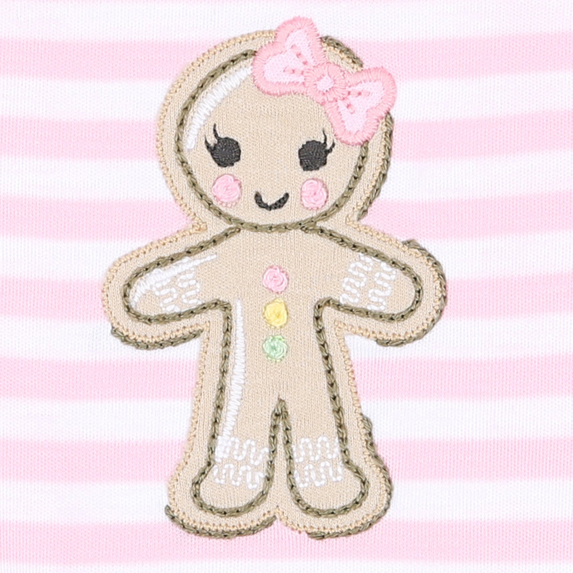 Gingerbread Land Ruffle Zip Pajamas - Pink - Magnolia BabyZipper Pajamas