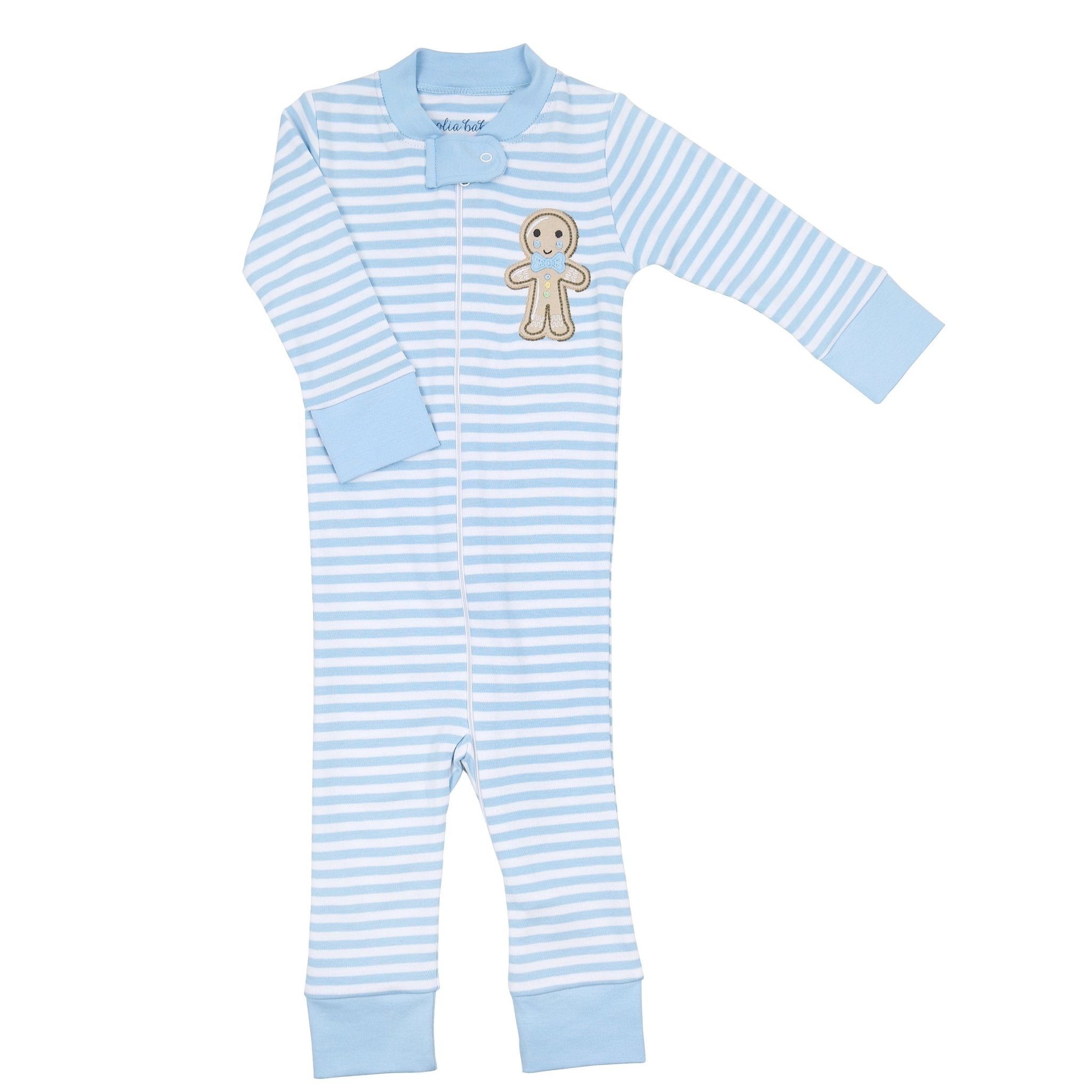 Gingerbread Land Zip Pajamas - Blue - Magnolia BabyZipper Pajamas