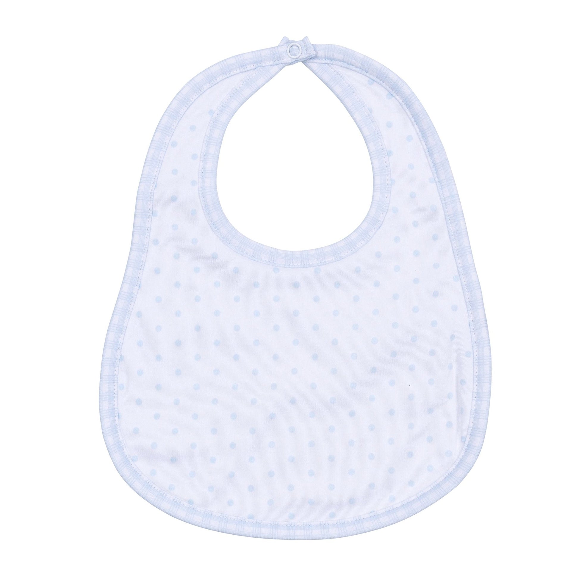 Gingham Dots Bib in Light Blue - Magnolia BabyBib