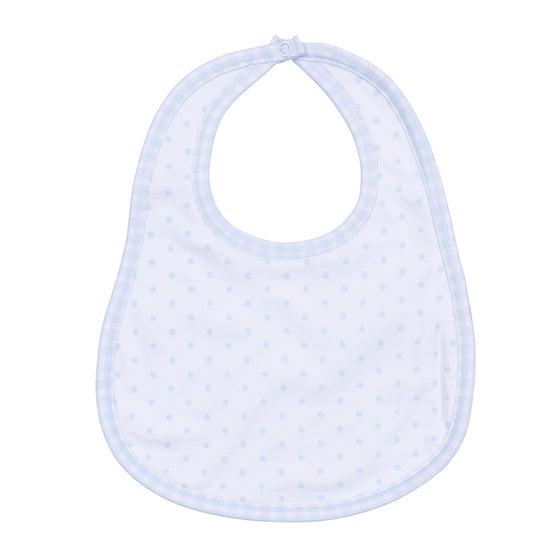 Gingham Dots Bib in Light Blue - Magnolia BabyBib