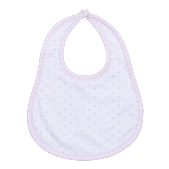 Gingham Dots Bib in Pink - Magnolia BabyBib