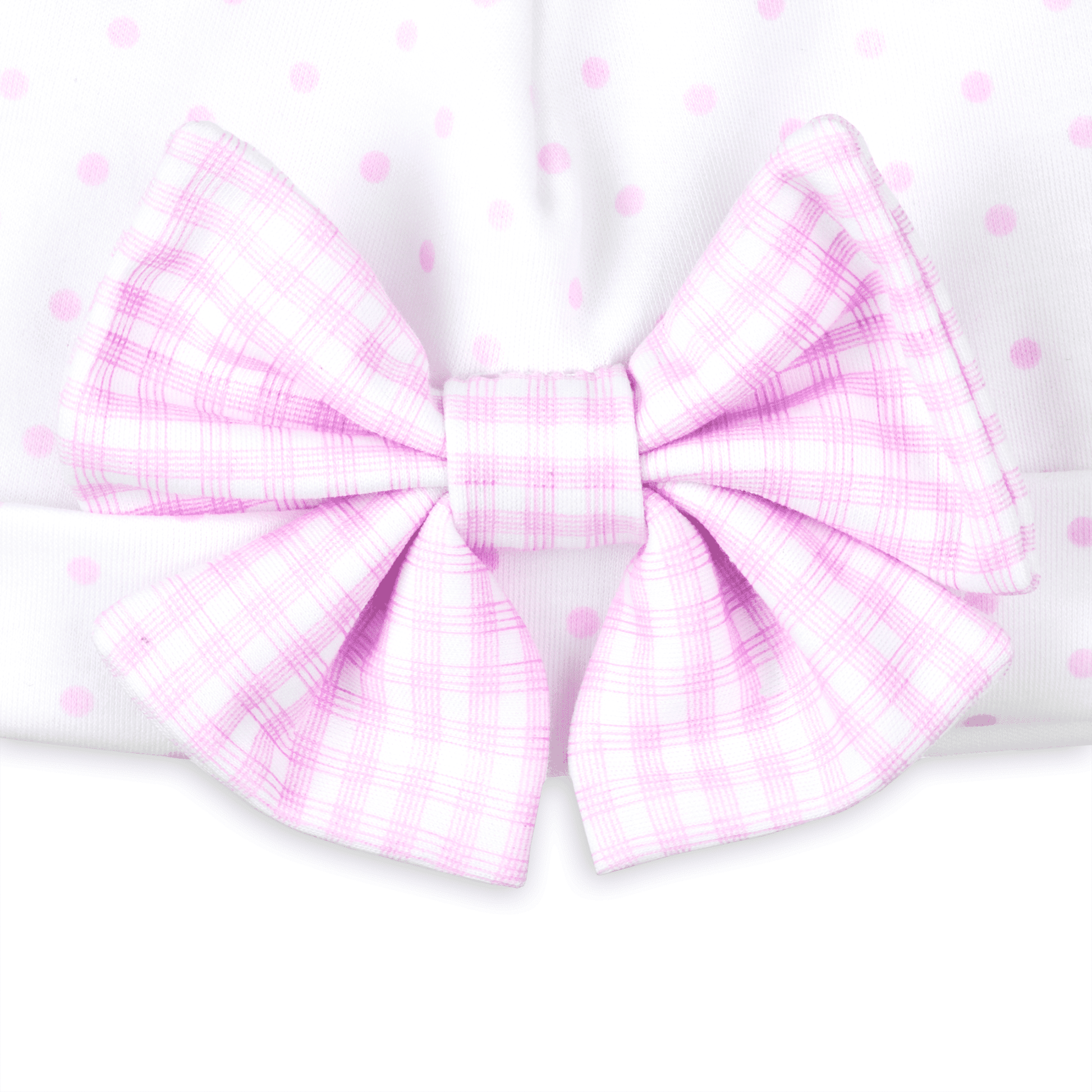 Gingham Dots Bow Hat - Pink - Magnolia BabyHat