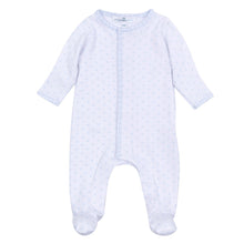  Gingham Dots Footie in Light Blue - Magnolia BabyFootie