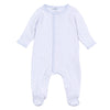 Gingham Dots Footie in Light Blue - Magnolia BabyFootie