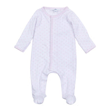  Gingham Dots Footie in Pink - Magnolia BabyFootie