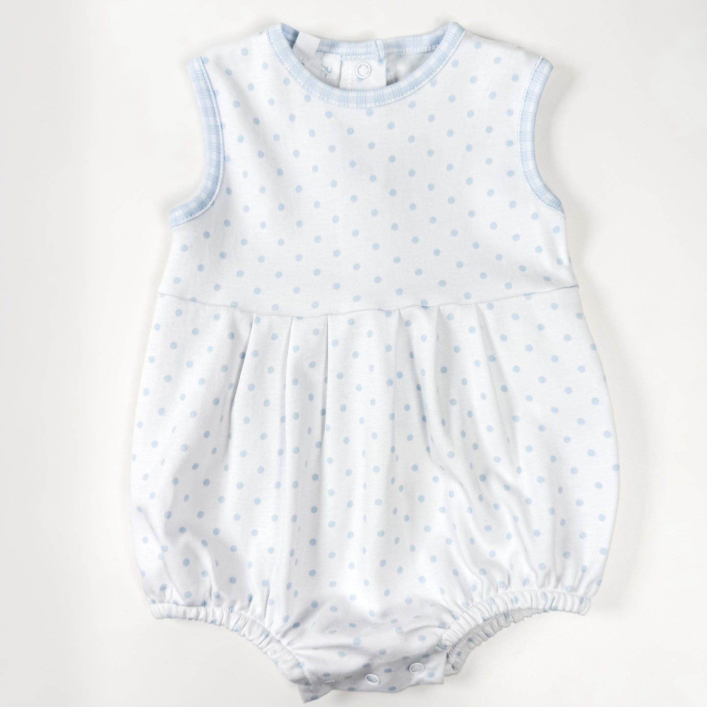 Gingham Dots Sleeveless Bubble in Light Blue - Magnolia BabyBubble