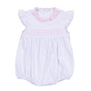 Gingham Dots Smocked Bubble in Pink - Magnolia BabyBubble