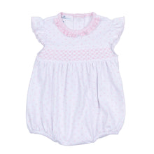  Gingham Dots Smocked Bubble in Pink - Magnolia BabyBubble