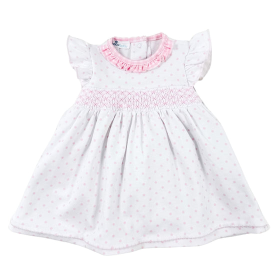 Gingham Dots Smocked Flutters Dress in Pink - Magnolia BabyDress