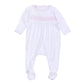 Gingham Dots Smocked Footie in Pink - Magnolia BabyFootie