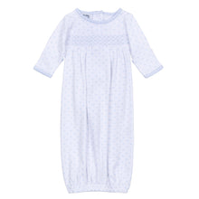  Gingham Dots Smocked Gown in Light Blue - Magnolia BabyGown