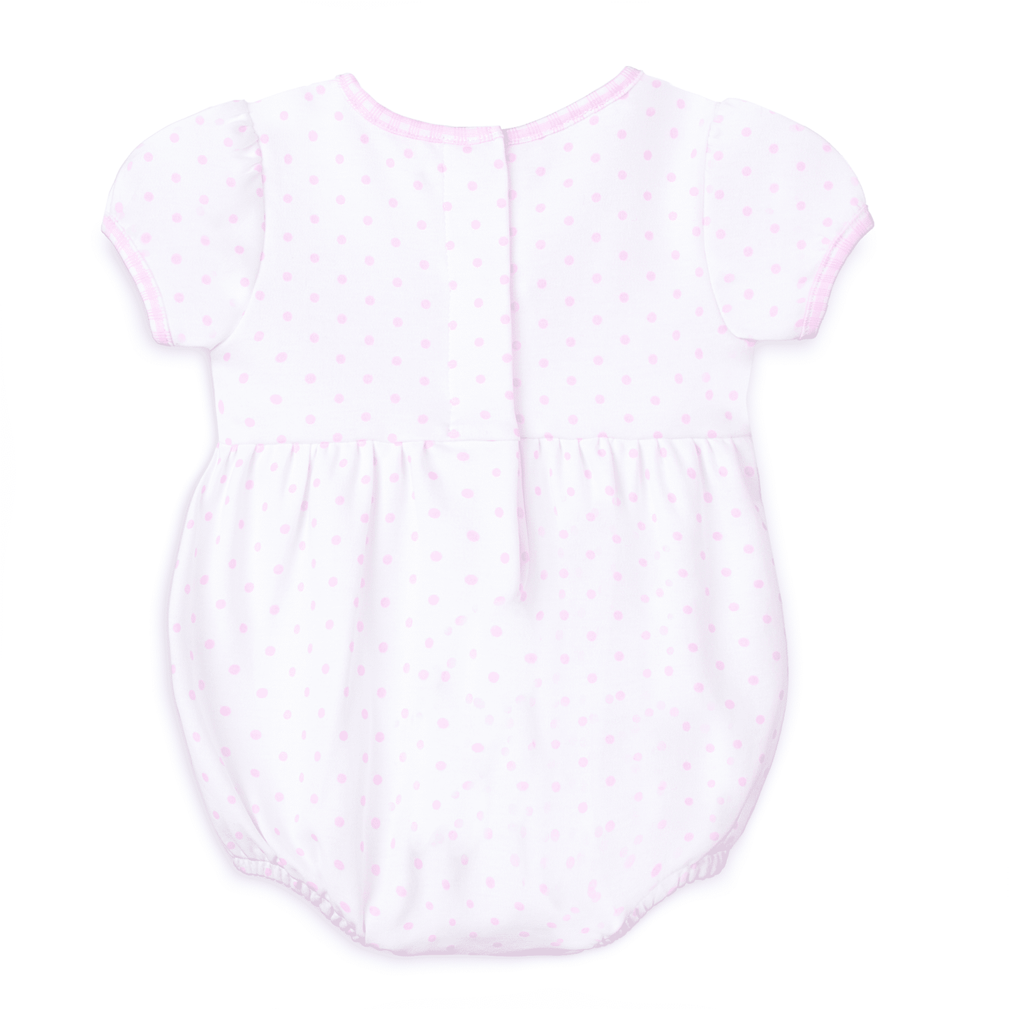 Gingham Dots Smocked Short Sleeve Bubble - Pink - Magnolia BabyBubble
