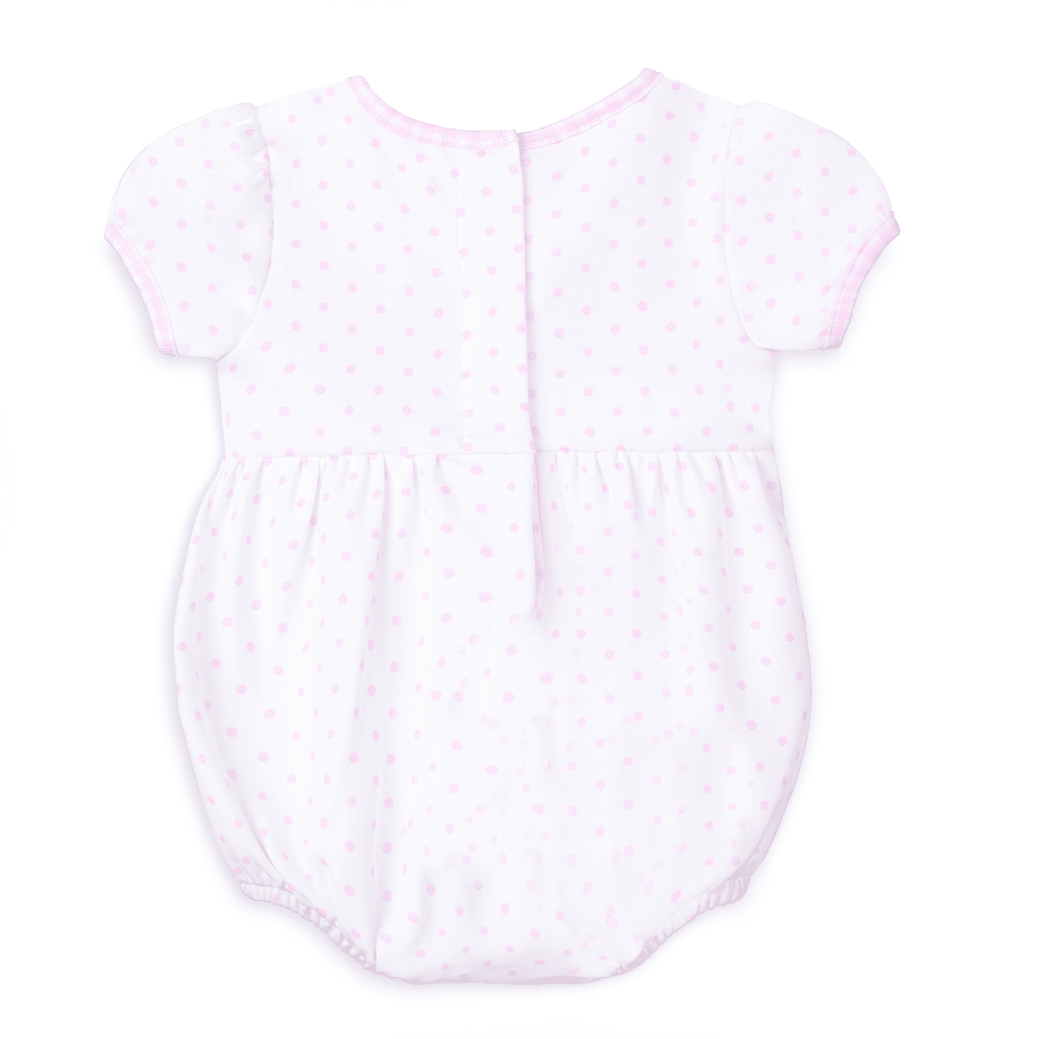 Gingham Dots Smocked Short Sleeve Bubble - Pink - Magnolia BabyBubble