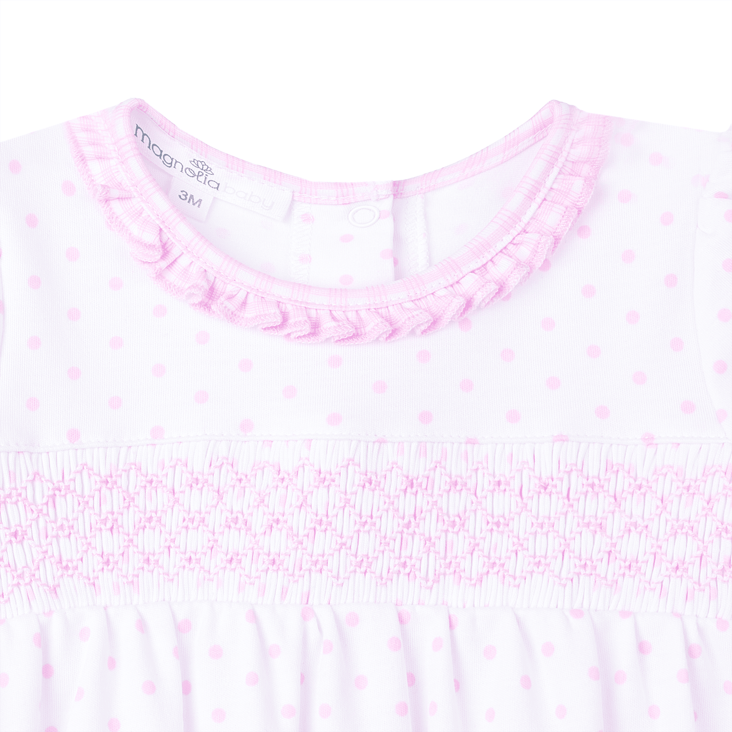 Gingham Dots Smocked Short Sleeve Bubble - Pink - Magnolia BabyBubble