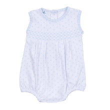  Gingham Dots Smocked Sleeveless Bubble in Light Blue - Magnolia BabyBubble