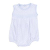 Gingham Dots Smocked Sleeveless Bubble in Light Blue - Magnolia BabyBubble