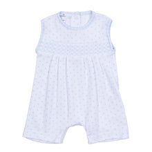  Gingham Dots Smocked Sleeveless Short Playsuit in Light Blue - Magnolia BabyShort Playsuit