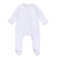 Gingham Dots Zip Footie in Pink - Magnolia BabyFootie