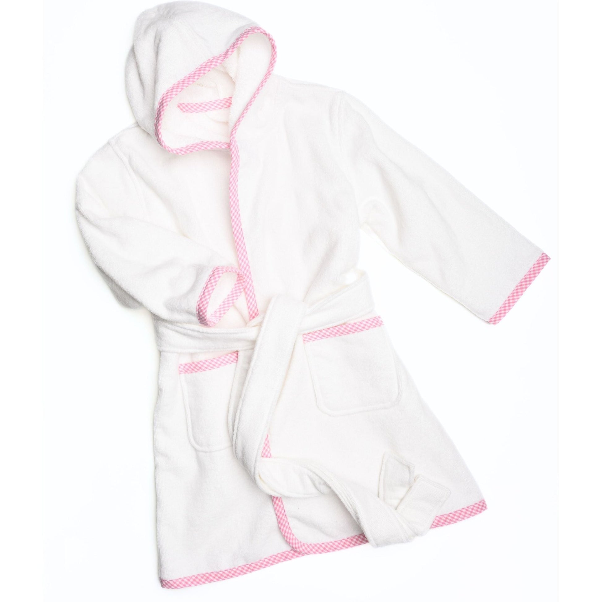 Gingham Essentials Pink Gingham Trim Bathrobe - Magnolia BabyBathrobe