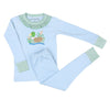 Gingham Mallard Applique Ruffle Infant/Toddler Long Pajamas - Magnolia BabyLong Pajamas