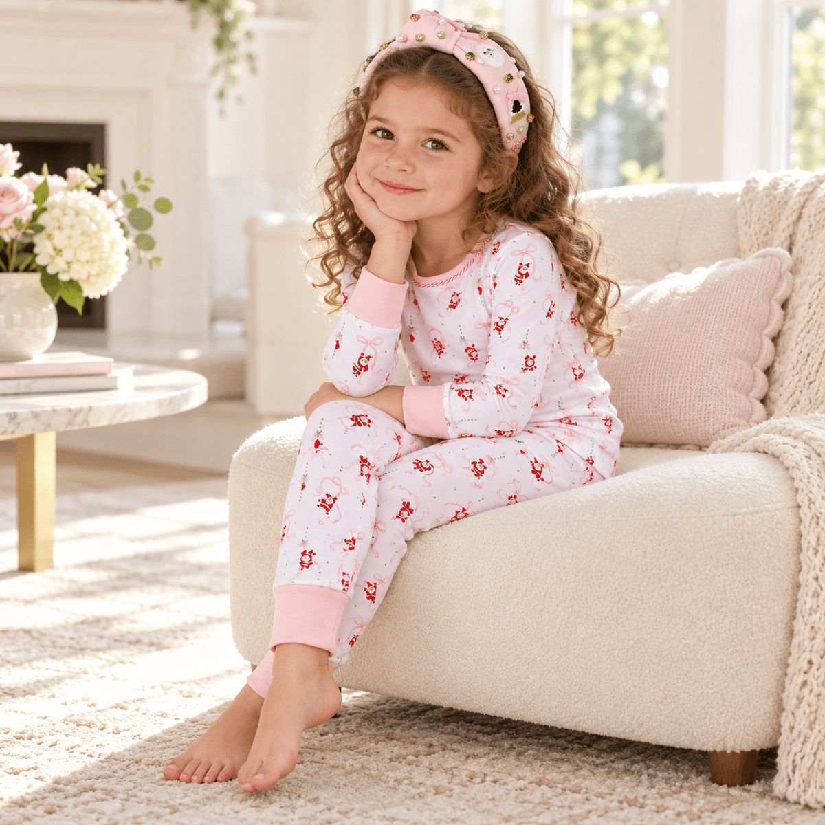 Magnolia Baby_Girl Christmas Pajamas Gift Set - Jolly Ribbons_2