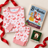 Magnolia Baby_Girl Christmas Pajamas Gift Set - Red Holiday Toile_1