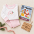 Girl Christmas Pajamas Gift Set - Sweet St. Nick flatlay