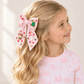 Magnolia Baby_Girl Christmas Pajamas + Poppyland Hair Bow - Holiday Toile_2