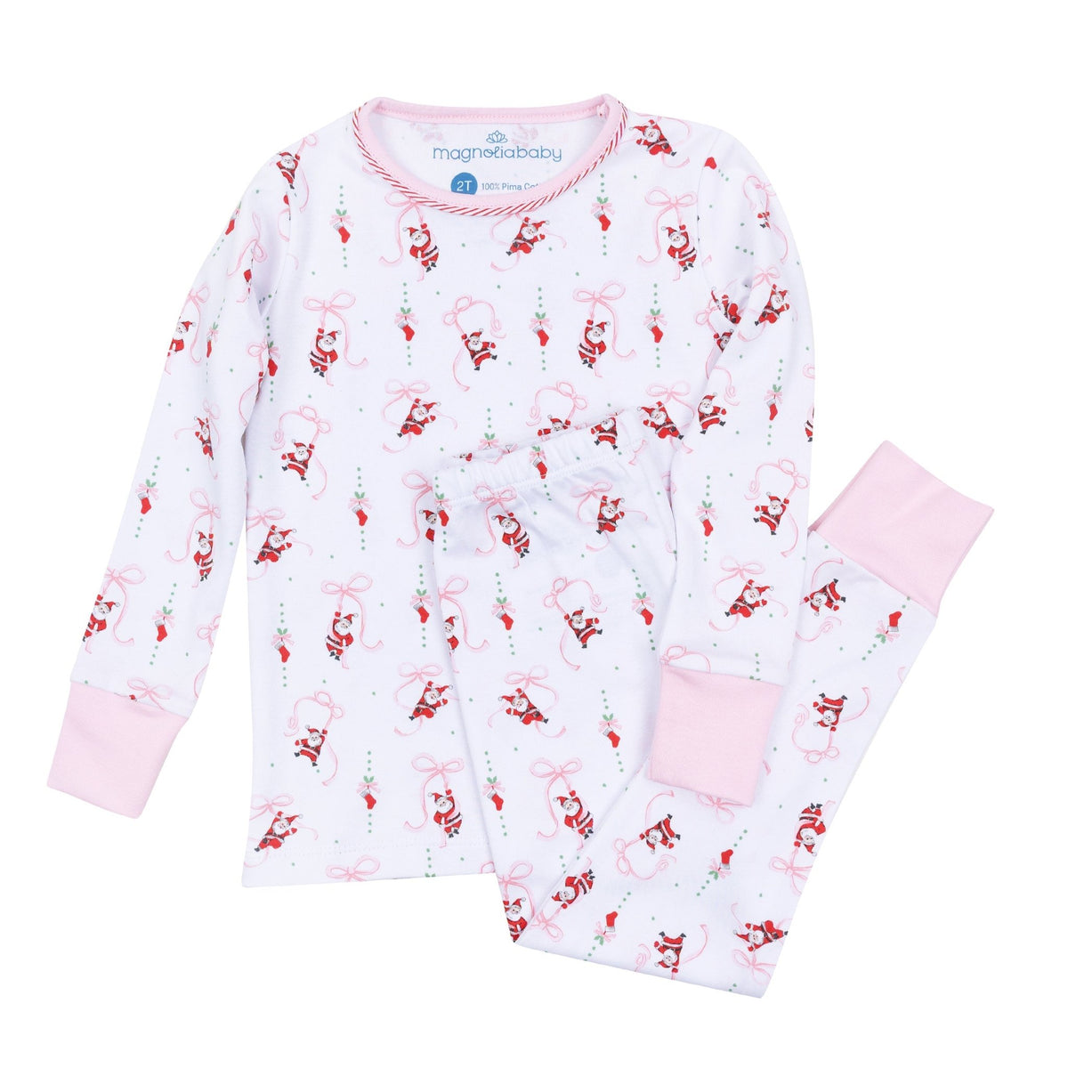 Magnolia Baby_Girl Christmas Pajamas + Poppyland Headband Gift Set - Jolly Ribbons_3