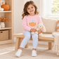 Magnolia Baby_Girl Playwear Set - Bowtique Pumpkin Sweatshirt + Blue Gingham Leggings_2