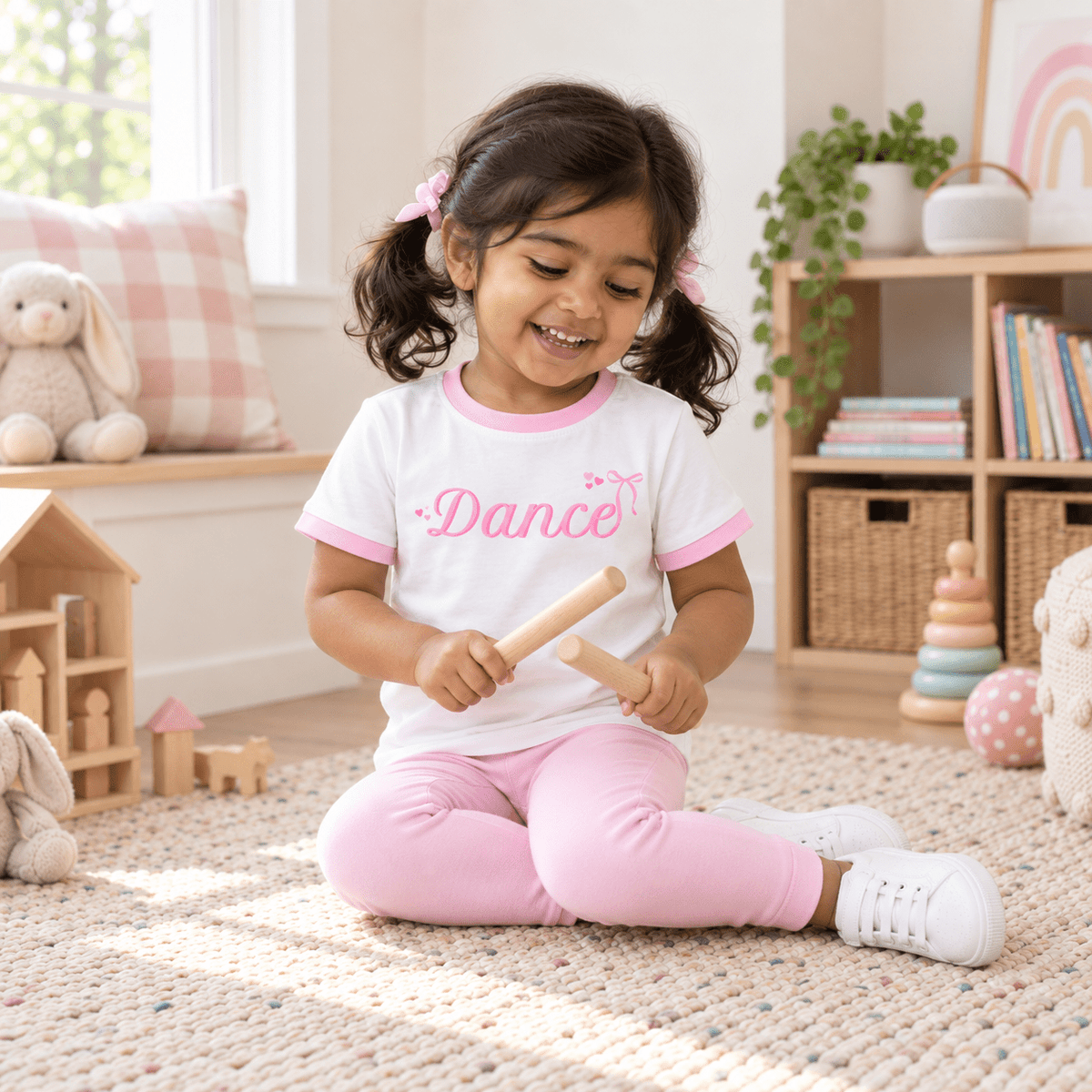 Magnolia Baby_Girl Playwear Set - Dance Tee & Leggings_2