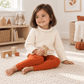 Magnolia Baby_Girl Playwear Set - Ivory Sweater & Pumpkin Spice Leggings_1