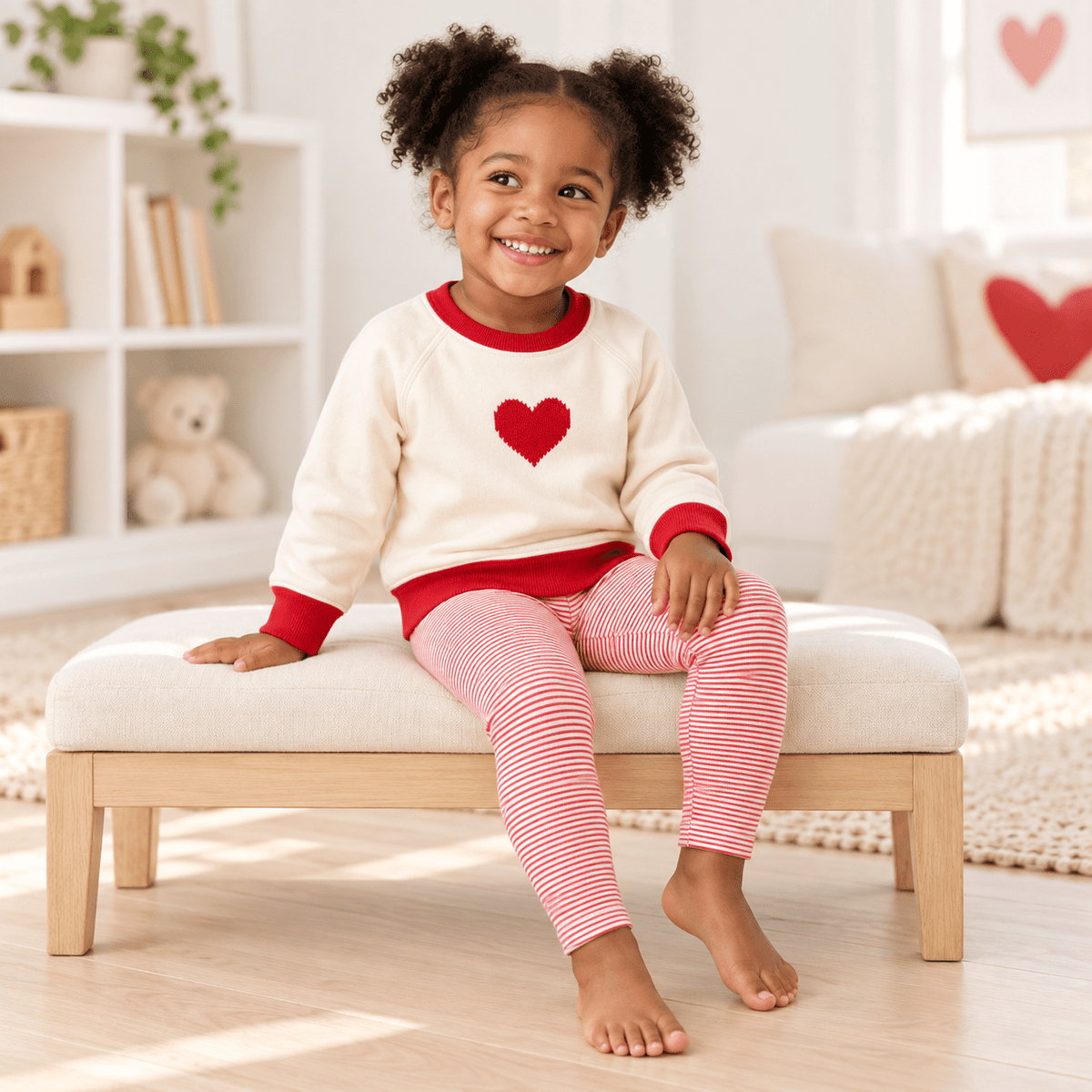 Luna and Arlo_Girl Playwear Set - My Heart Sweatshirt + Red Stripe Leggings_1