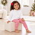 Magnolia Baby_Girl Playwear Set - White Raglan Sweater + Red Stripe Leggings_1