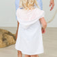 Girls White Terry Full - Zip Cover Up - Magnolia BabySwim Coverup