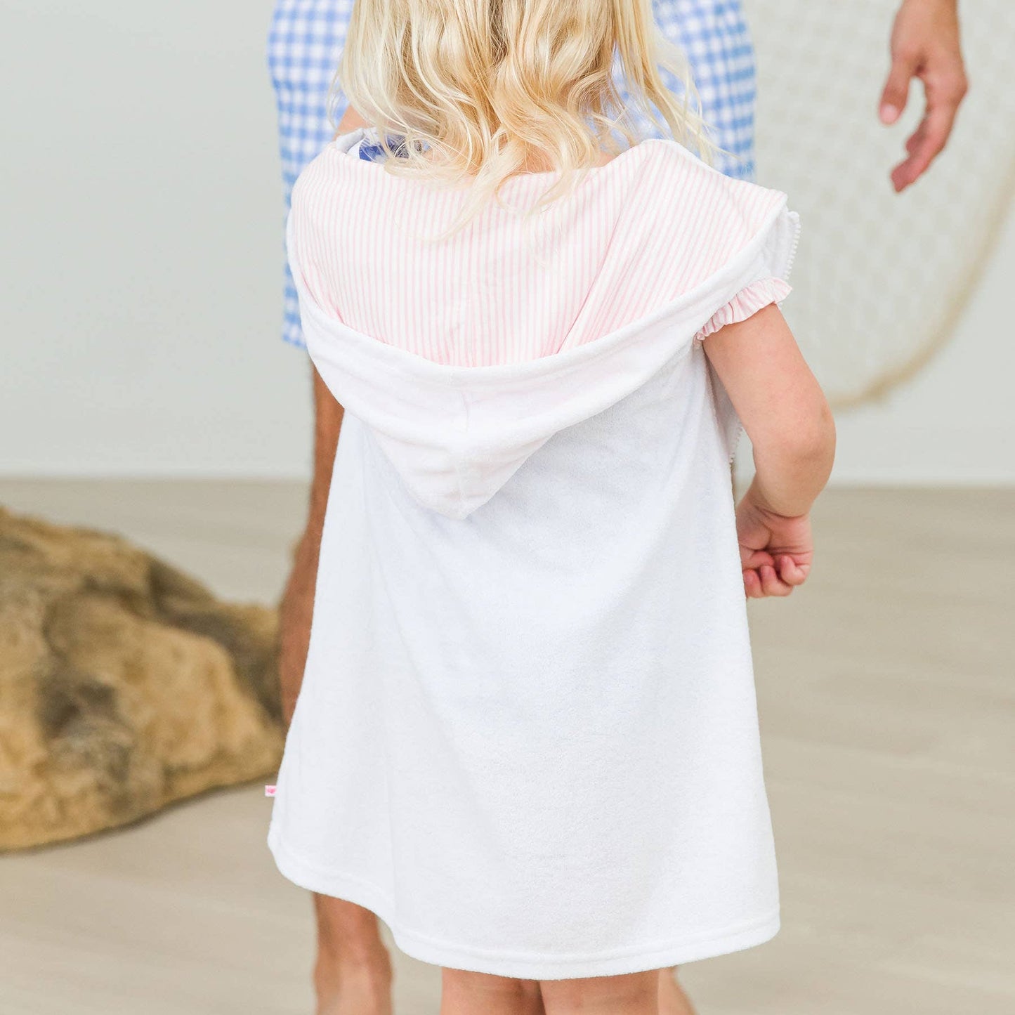 Girls White Terry Full - Zip Cover Up - Magnolia BabySwim Coverup
