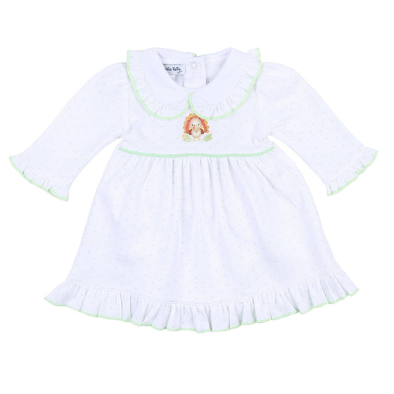 Giving Thanks Embroidered Collared Ruffle L/S Dress Set - Magnolia BabyDress